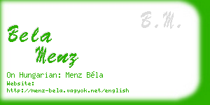 bela menz business card